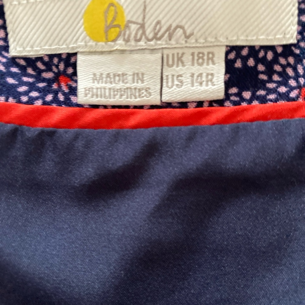 Boden Blue A-Line Mini Skirt ditsy floral navy women’s size 12 - Picture 3 of 6